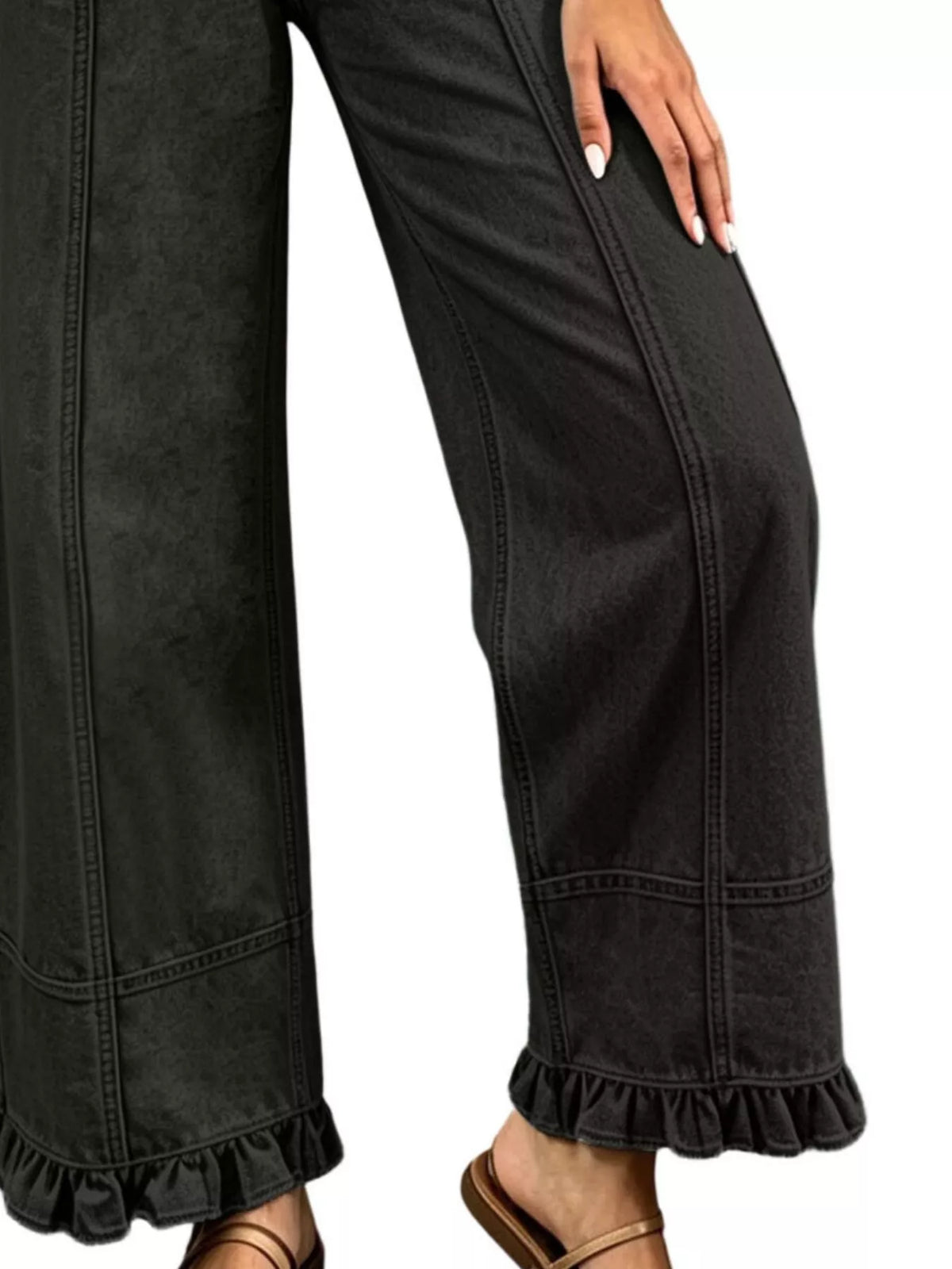 Full Size High-waisted Wide-leg Ruffled Hem Jeans Plus (11)