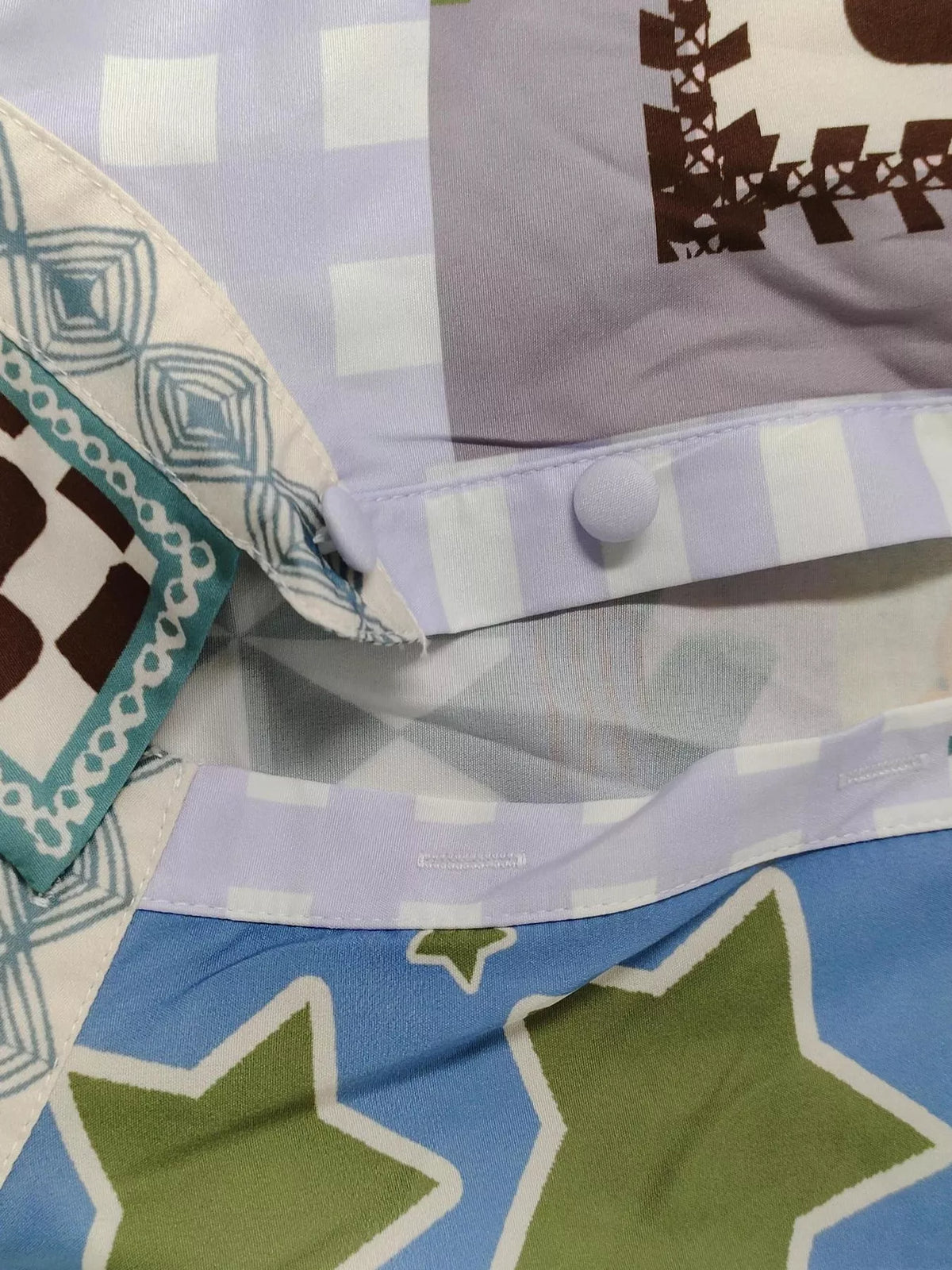 Full Size Printed Lantern Sleeve Button Up Shirt Plus (4)