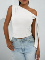 One-shoulder Tie Detail Top (11)