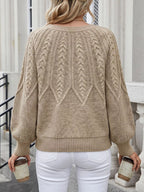 Cable-knit Round Neck Sweater (14)