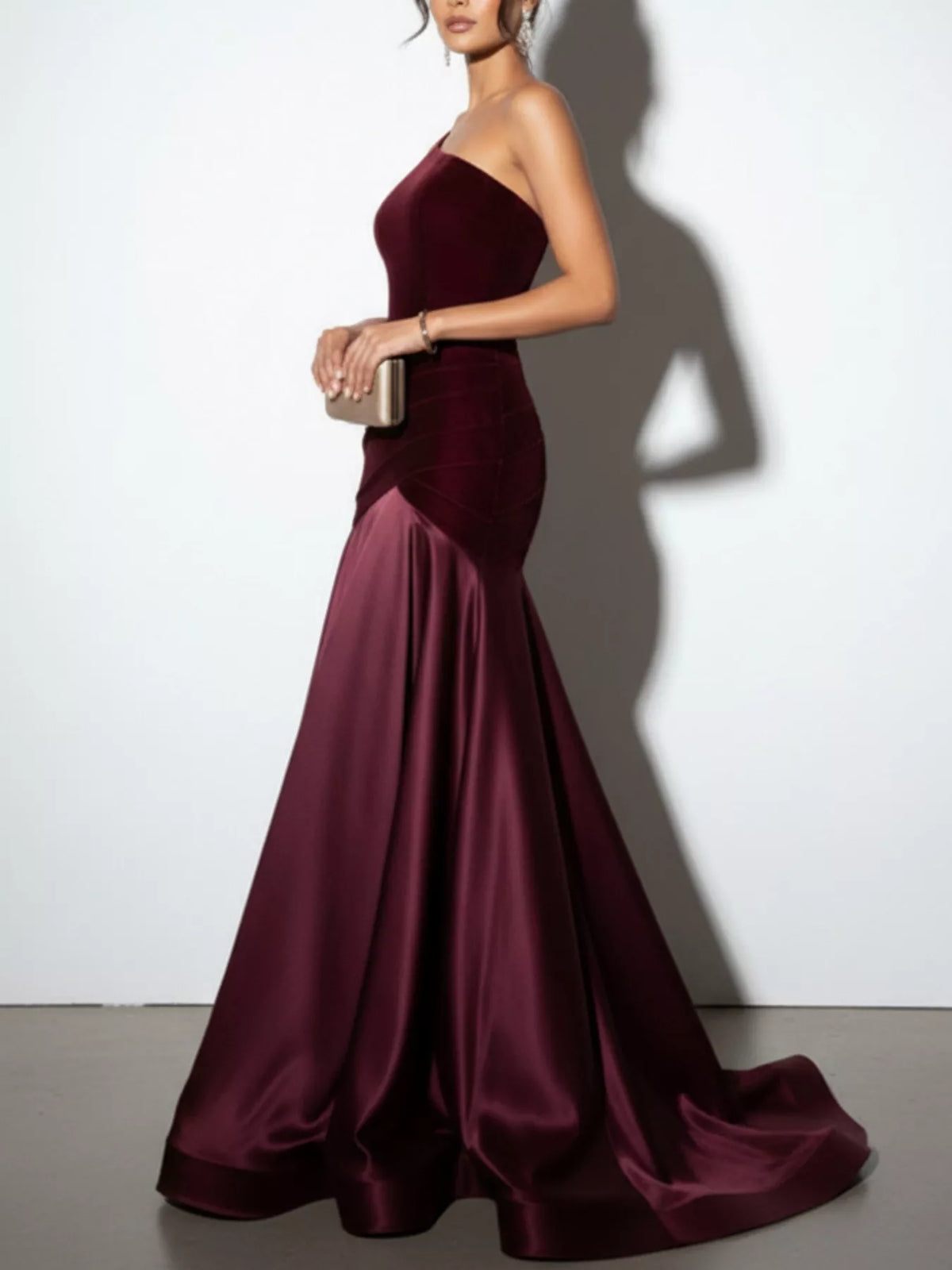 Single Shoulder Floor Length Dress (2)