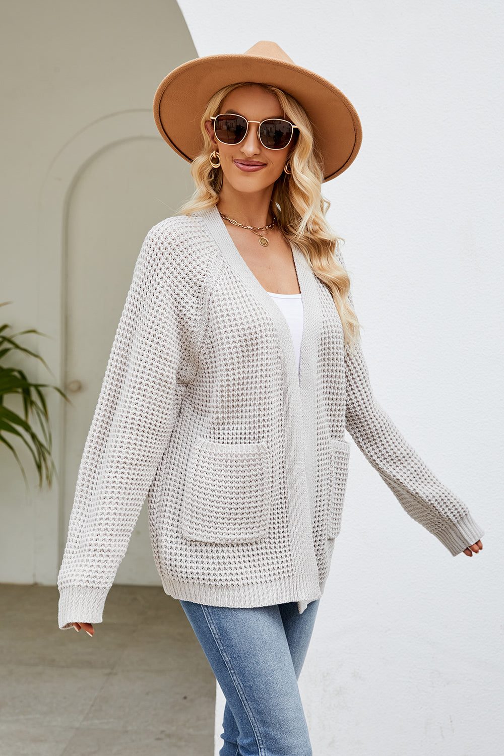 Open Front Long Sleeve Cardigan Pockets (5)