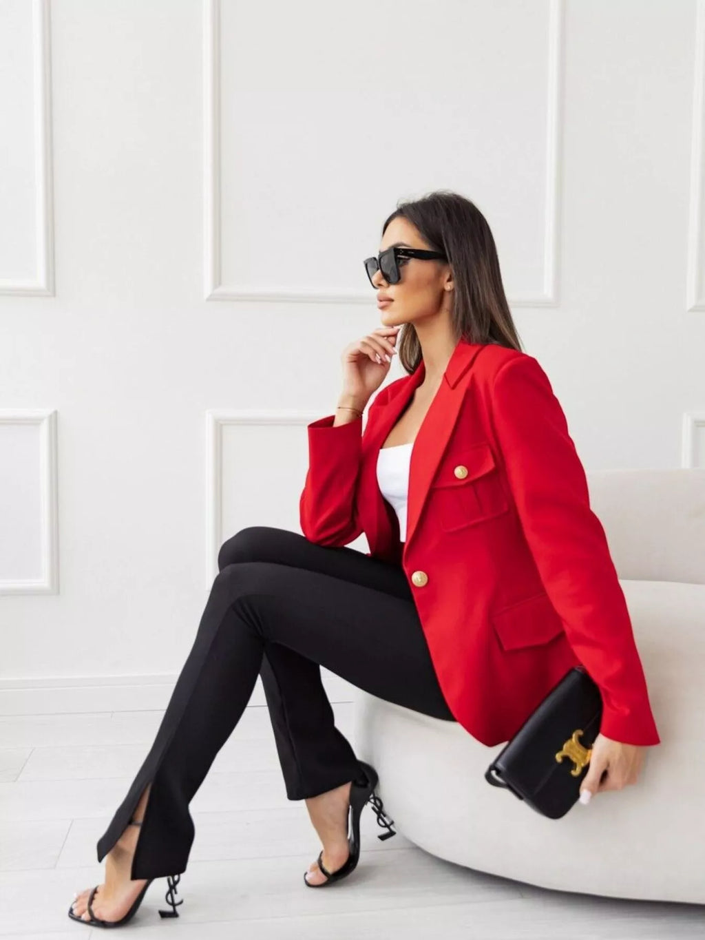 Lapel Collar One Button Blazer (17)