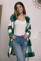 Full Size Plaid Button Up Lapel Collar Coat (13)
