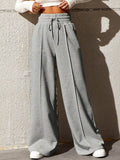 Wide Leg Drawstring Waist Pants