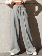 Wide Leg Drawstring Waist Pants