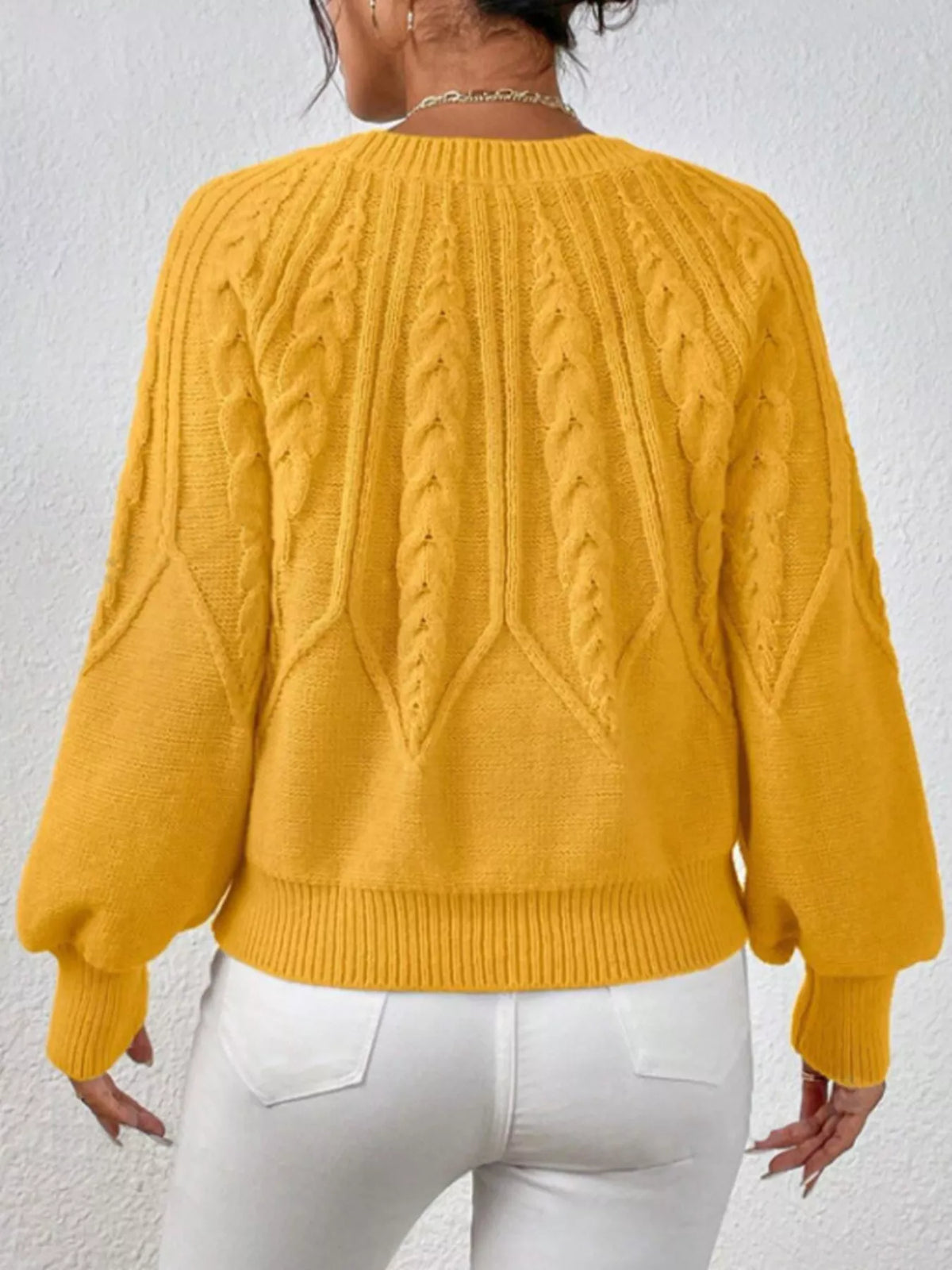 Cable Knit Long Sleeve Sweater (27)