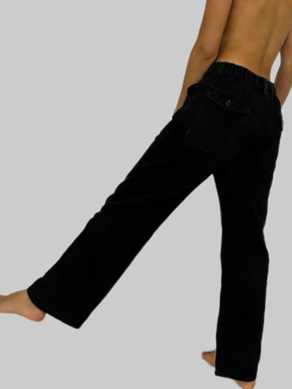 Wide Leg Contrast Stitching Jeans (6)