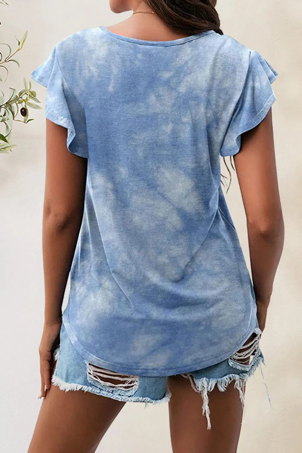 Printed Round Neck Short Sleeve T-shirt (8)