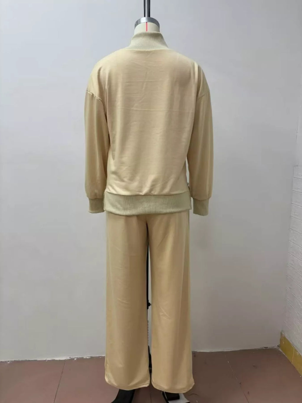 Turtleneck Dropped Shoulder Top Pants Set (5)