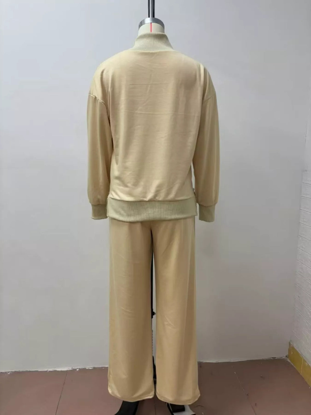 Turtleneck Dropped Shoulder Top Pants Set (5)