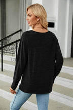 V-neck Long Sleeve T-shirt (18)