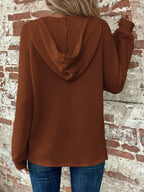 Waffle Knit Button Detail Hoodie (4)