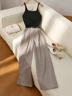 Sleeveless Top Wide-leg Pants Set