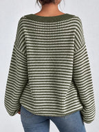 Striped Knit Boat Neck Sweater (13)