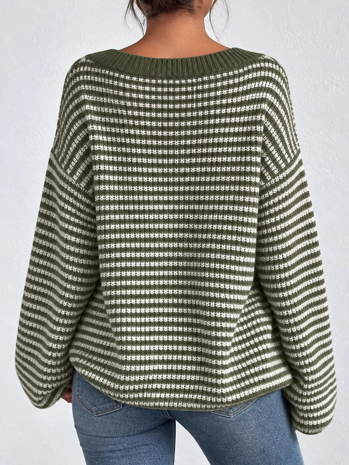 Striped Knit Boat Neck Sweater (13)