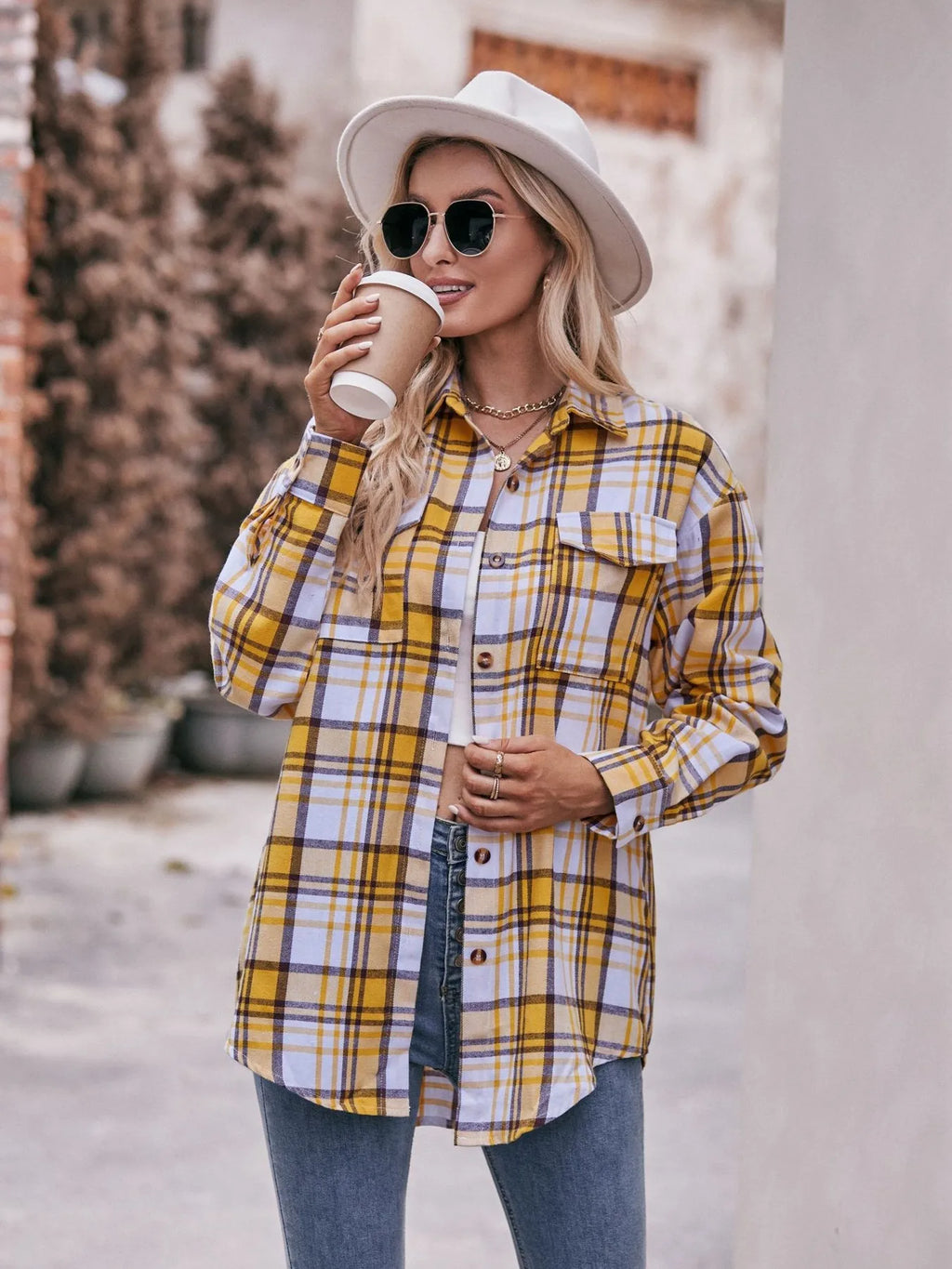 Plaid Button-down Long Sleeve Shirt (32)