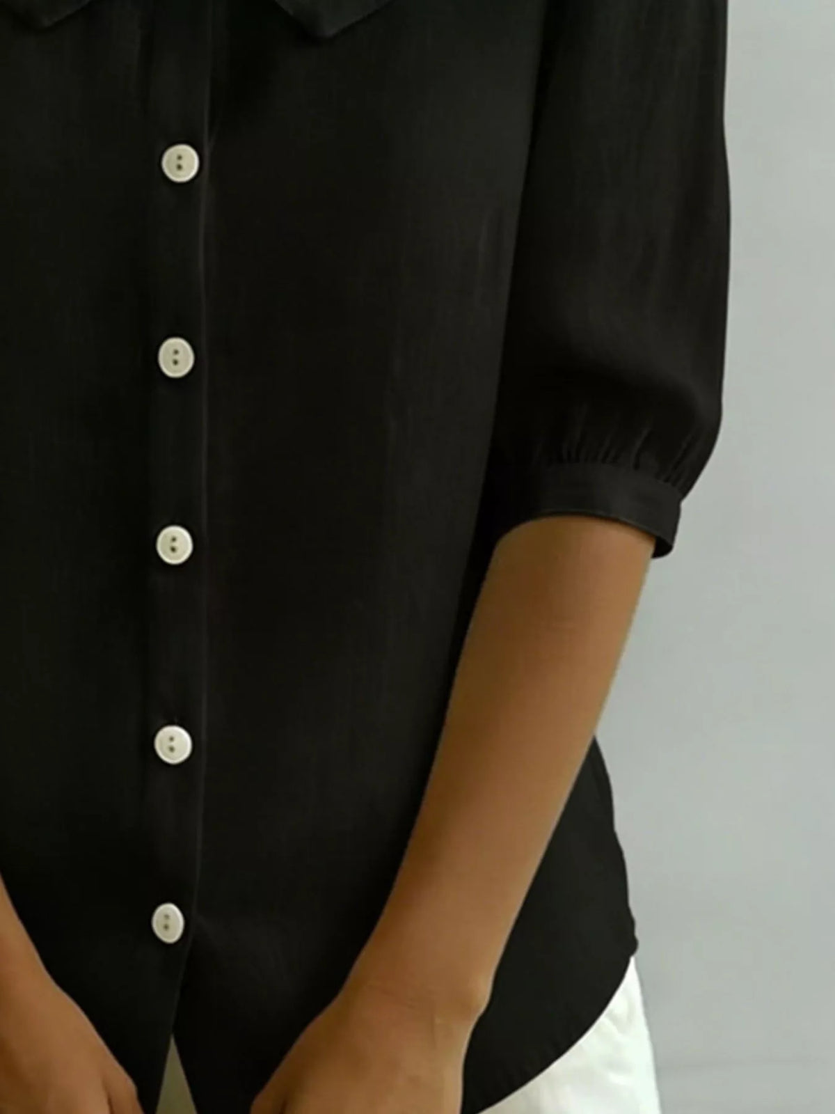 Peter Pan Collar Puff Sleeve Shirt (15)