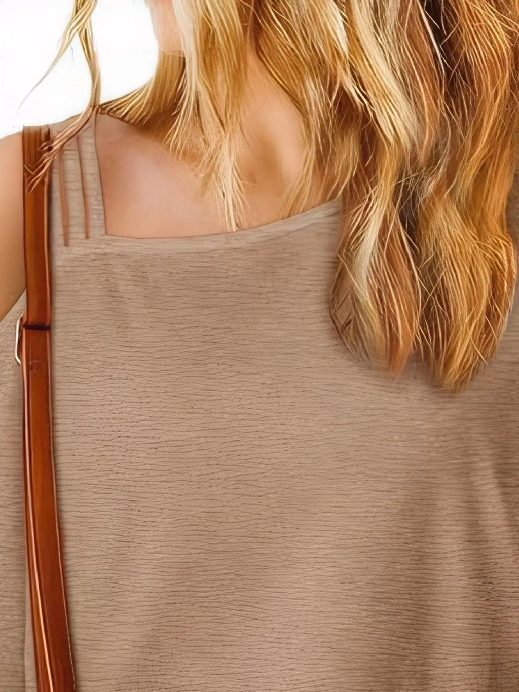 Asymmetrical Neck Half Sleeve T-shirt (9)