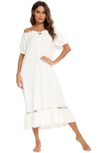 Lace Detail Short Sleeve Lounge Dress (18)