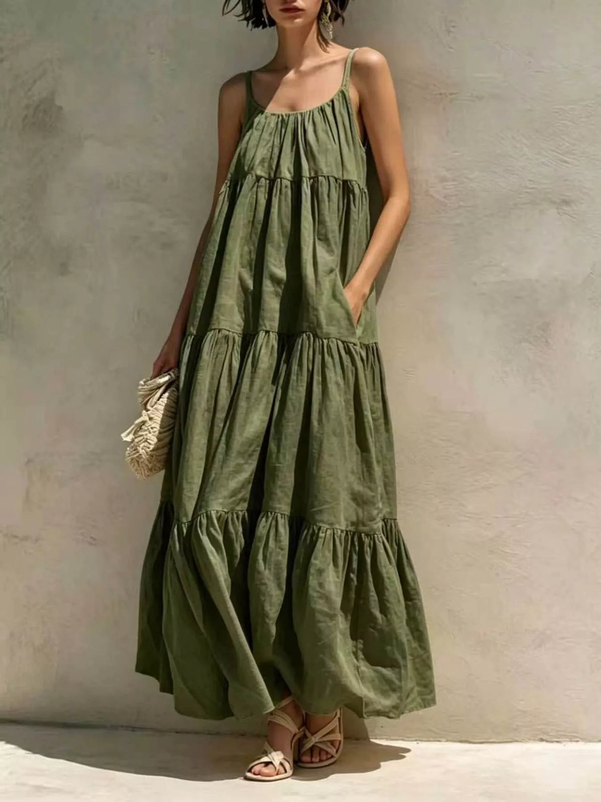 Tiered Scoop Neck Maxi Dress (7)