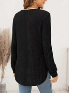 Ribbed Round Neck Long Sleeve T-shirt (6)