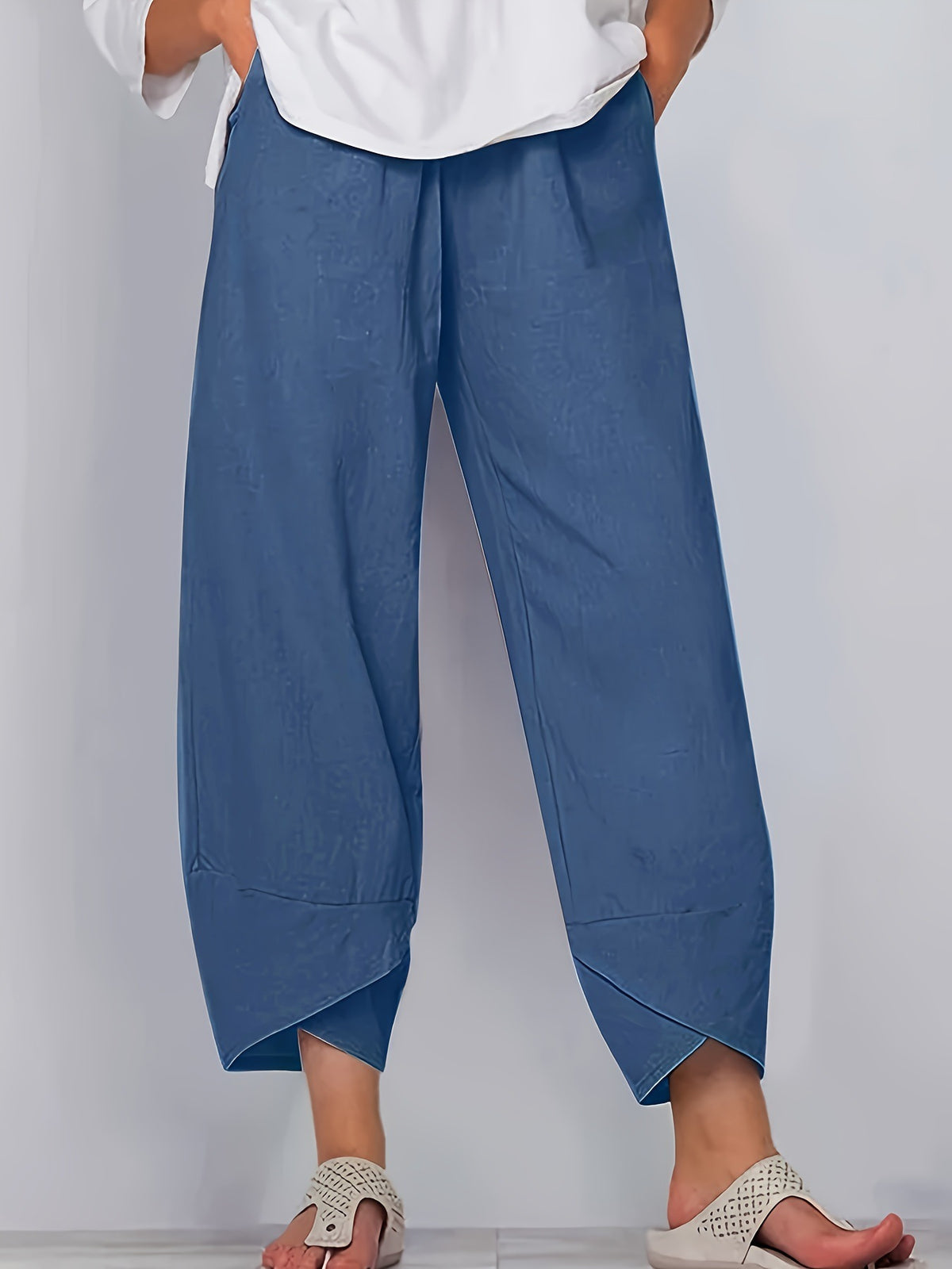 Elastic Waist Pants Pockets (8)