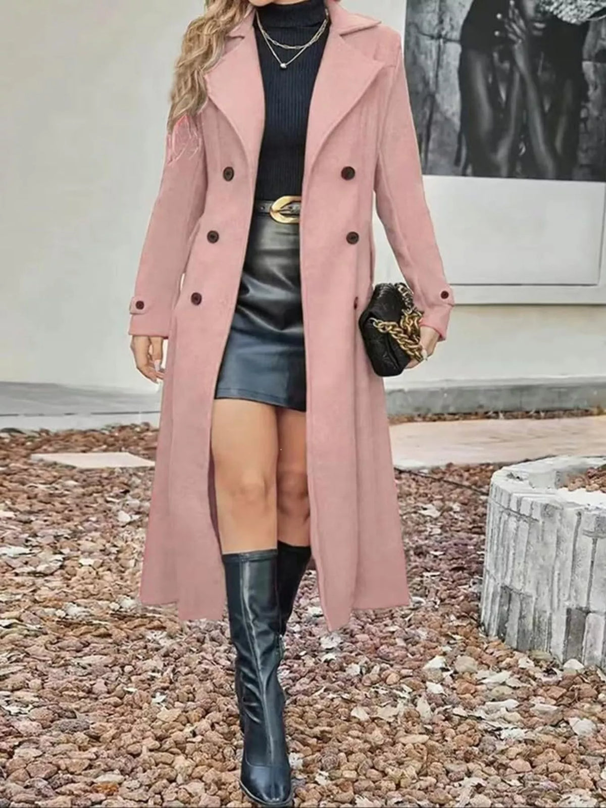 Full Size Double-breasted Longline Trench Coat Plus (21)