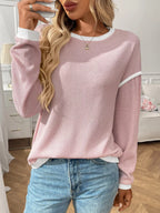 Ribbed Knit Contrast Trim Sweater (4)