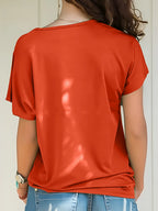Asymmetrical Neck Short Sleeve T-shirt (9)