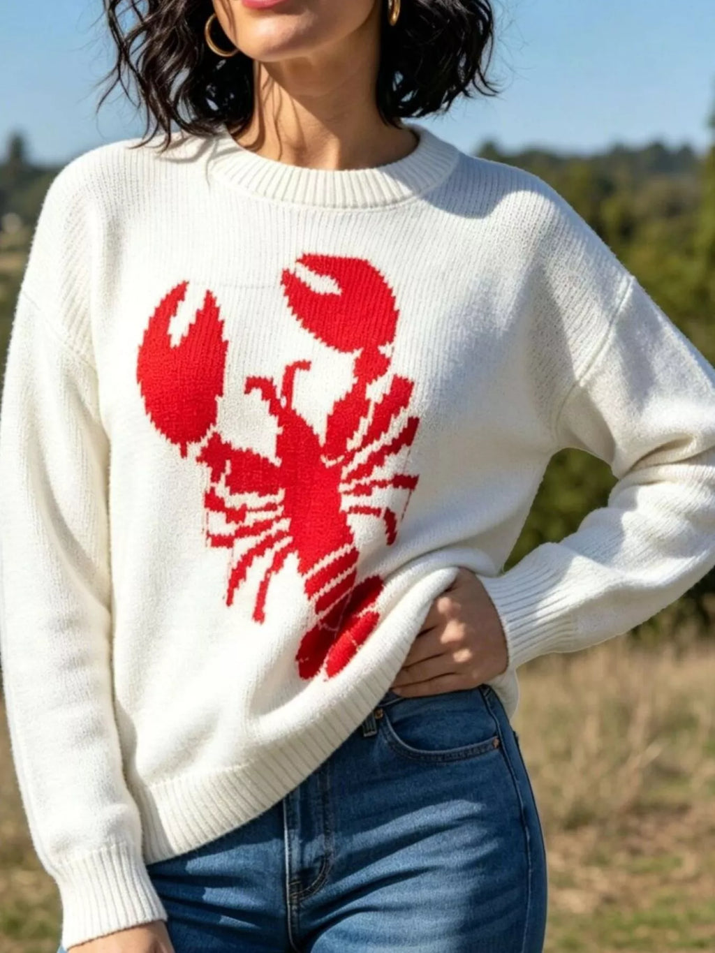 Lobster Graphic Crew Neck Sweater (2)