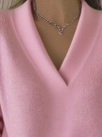Full Size V-neck Long Sleeve Sweater Plus (5)