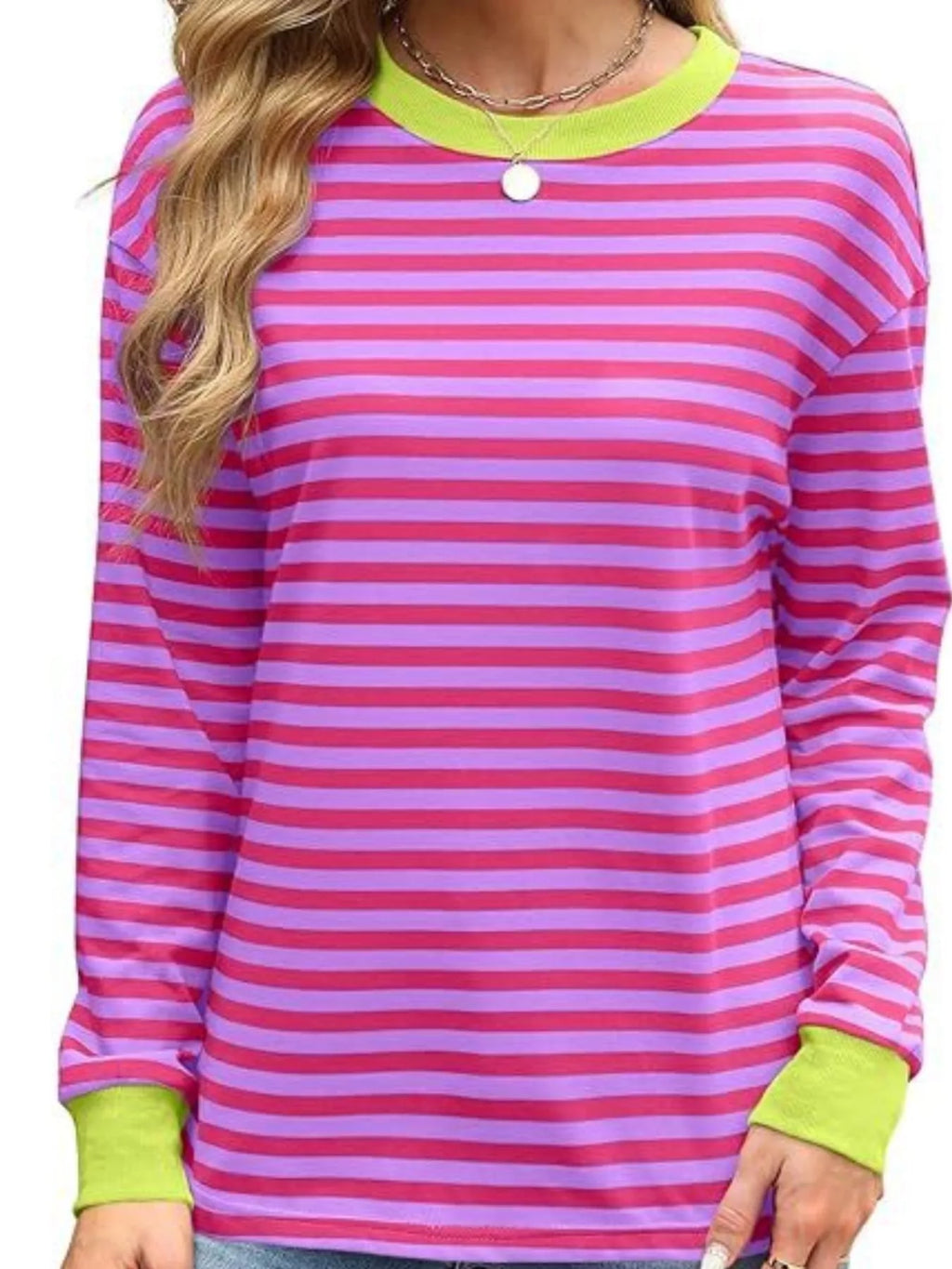 Striped Long Sleeve Casual T-shirt (9)
