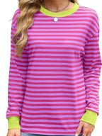 Striped Long Sleeve Casual T-shirt (9)