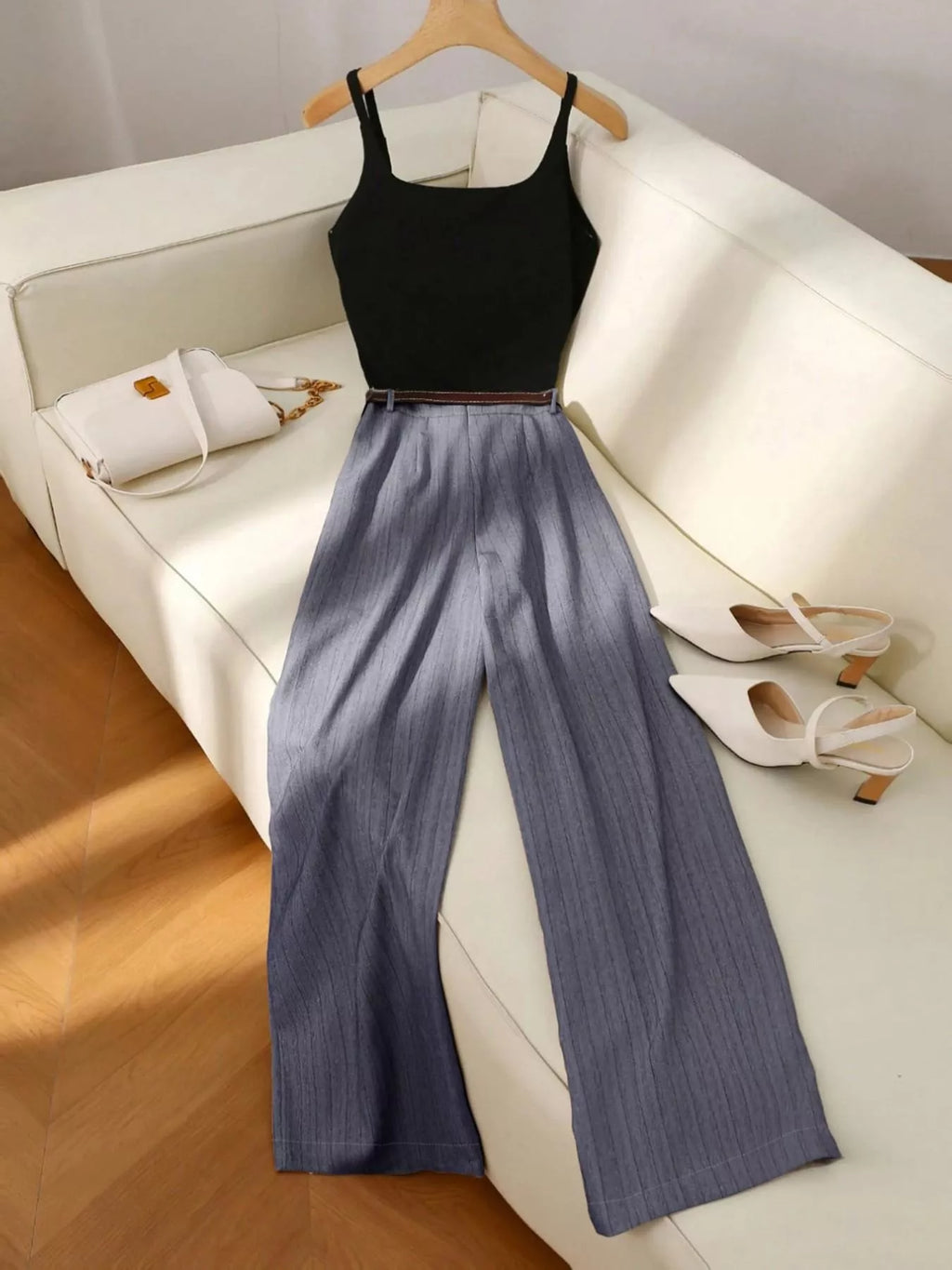 Sleeveless Top Wide-leg Pants Set (12)