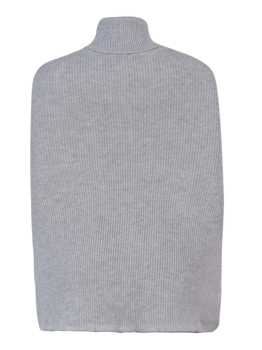 Chunky Cable Knit Turtleneck Poncho Cover Up (7)