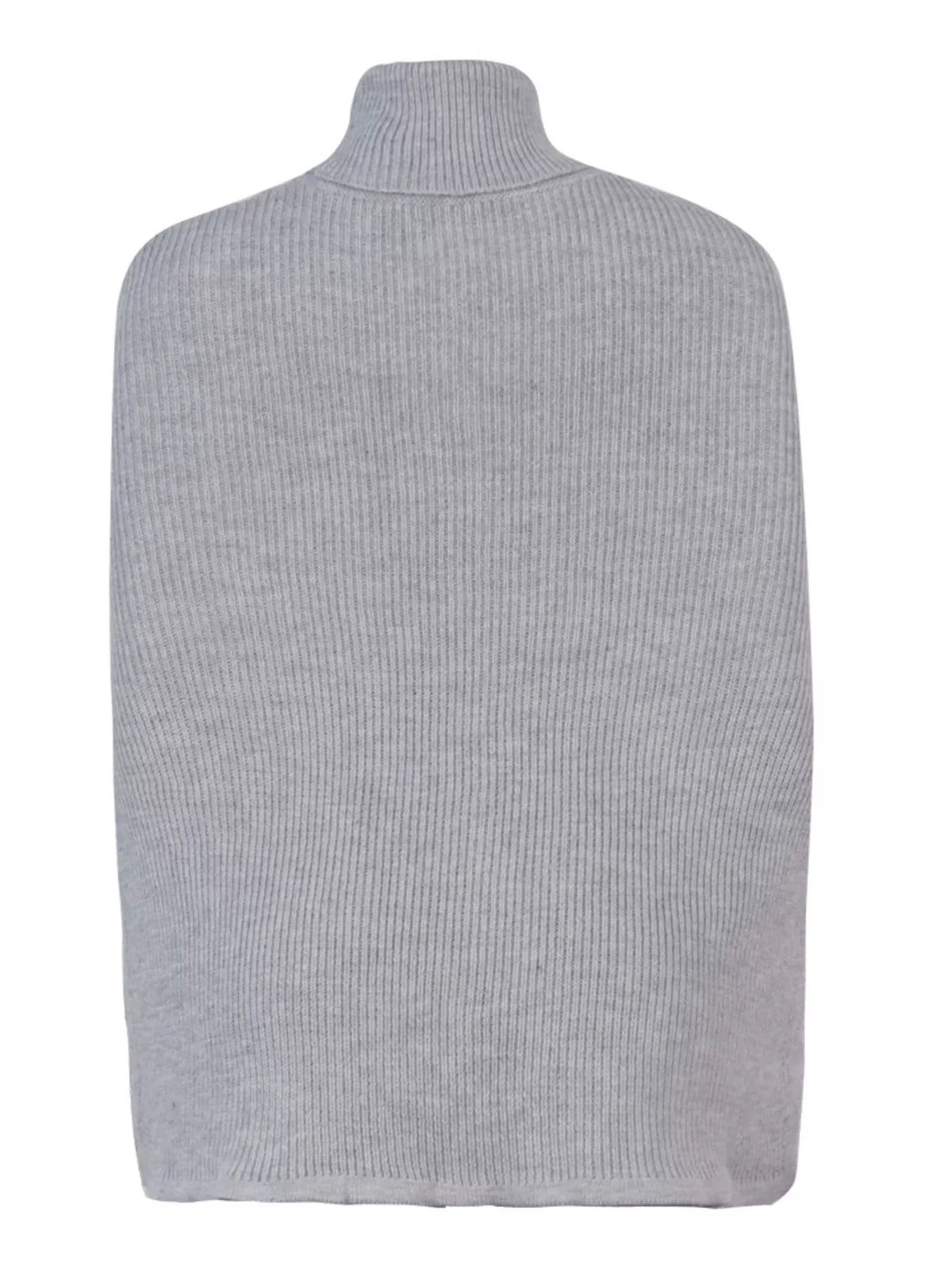 Chunky Cable Knit Turtleneck Poncho Cover Up (7)