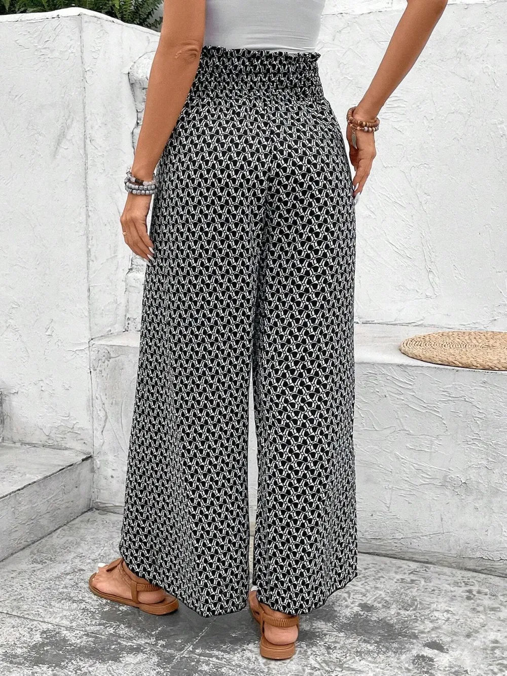 Tied Printed Wide Leg Pants (8)