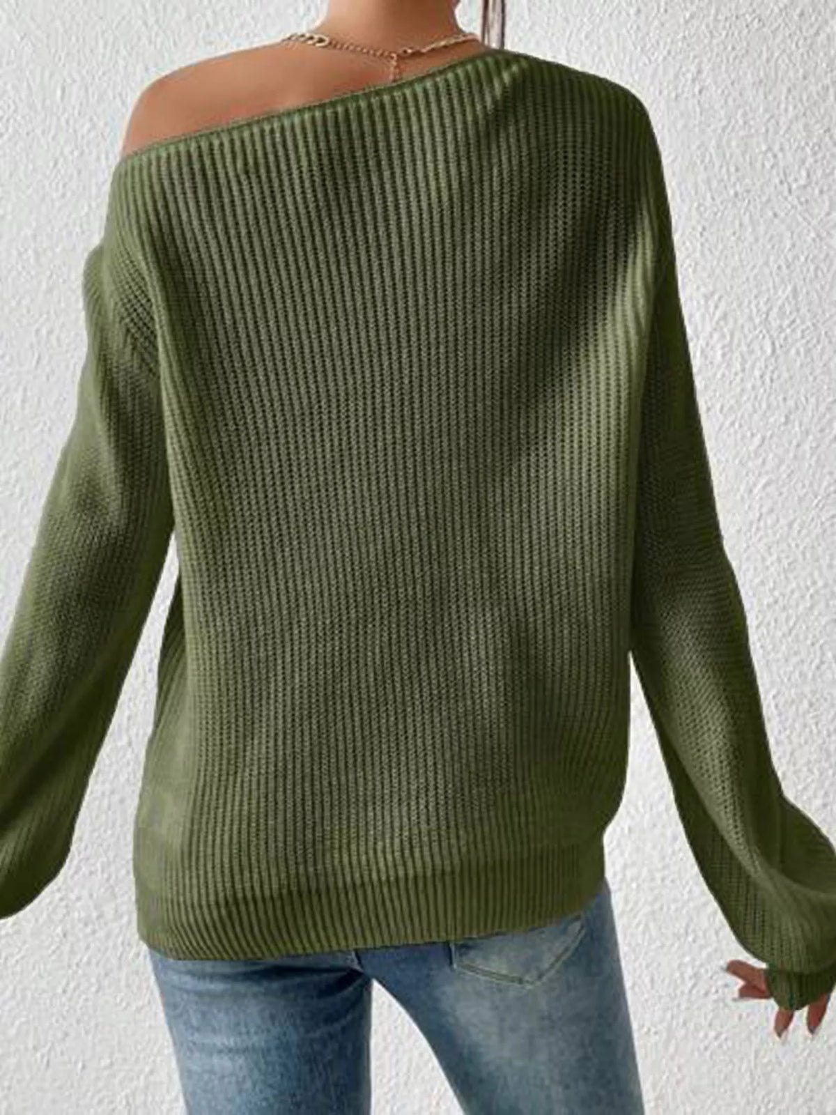 Single Shoulder Knit Sweater (6)