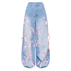 Bow High Waist Wide Leg Jeans photo 5