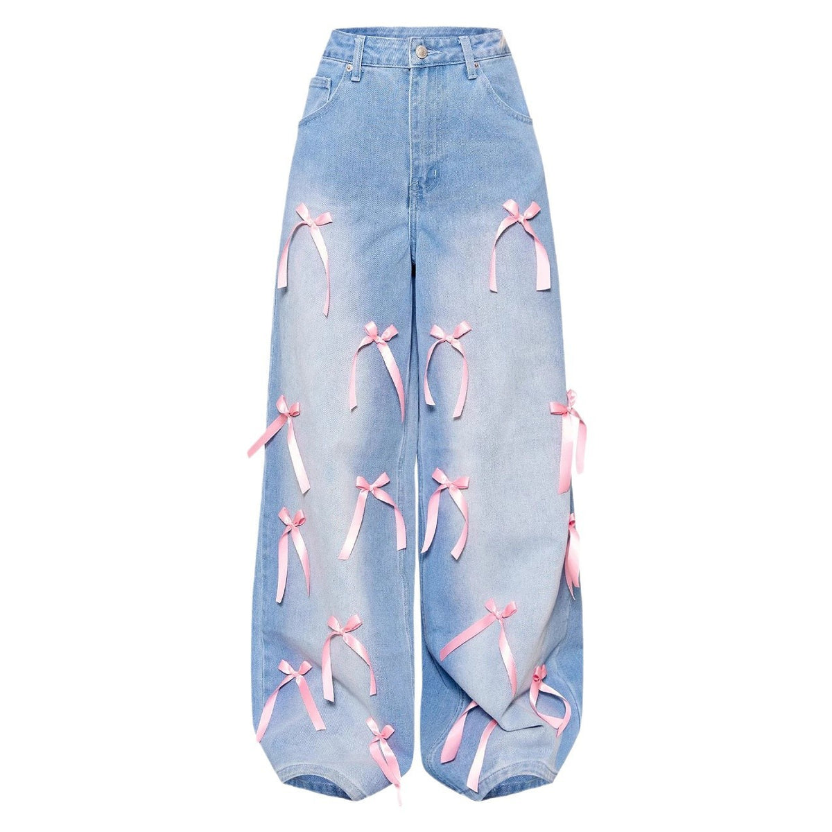 Bow High Waist Wide Leg Jeans photo 5
