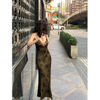 Printed Suspender Fishtail Midi Dress photo 15