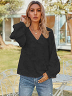 V-neck Long Sleeve Blouse (9)