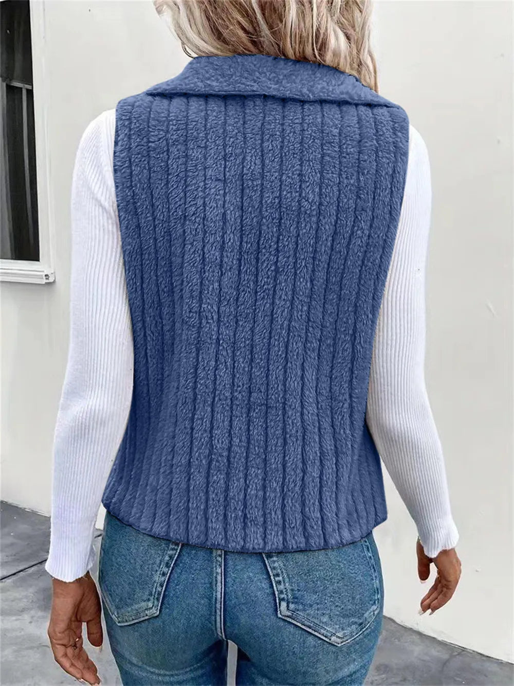 Open Front Fuzzy Vest Coat (14)