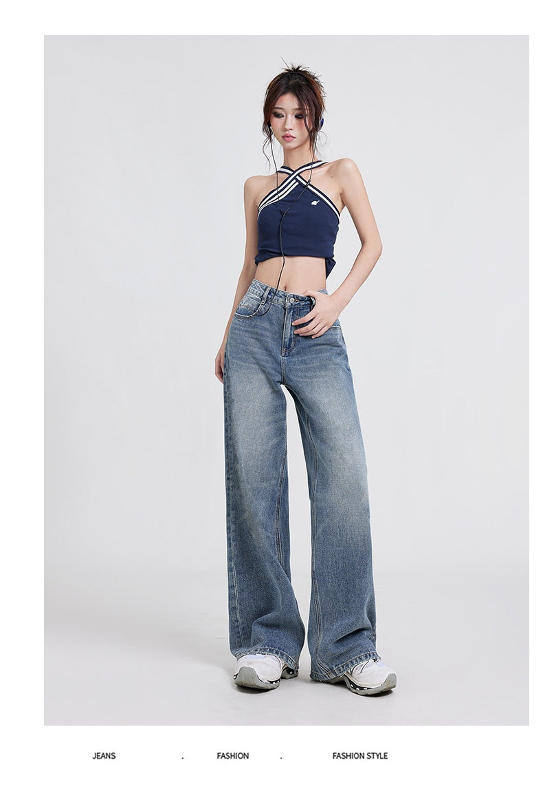 Wide Leg Jeans High Waist Baggy Straight Trousers photo 17