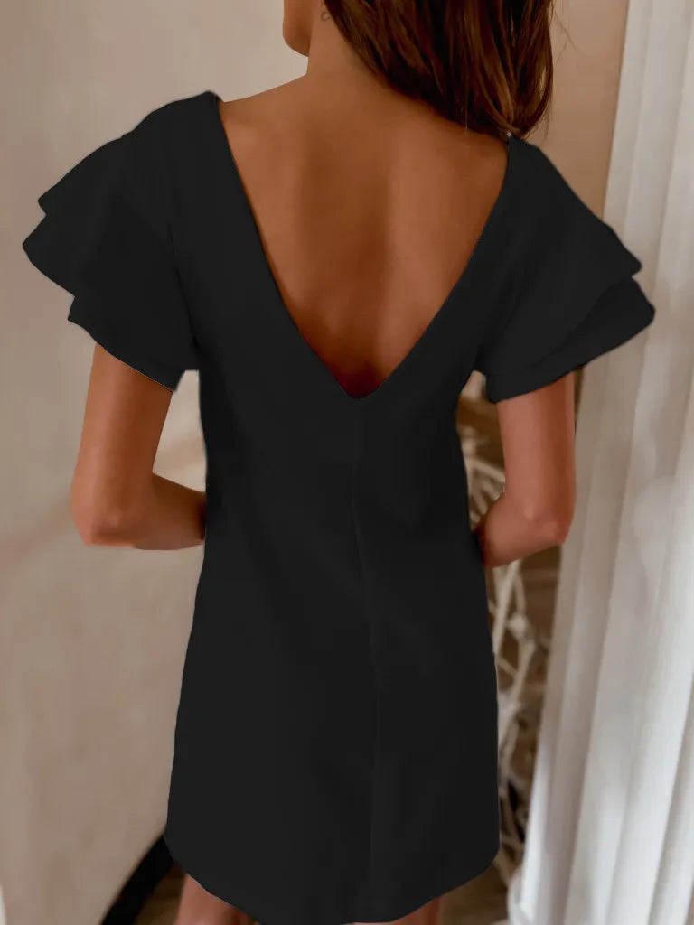 Ruffled Layered Short Sleeve Mini Dress (17)