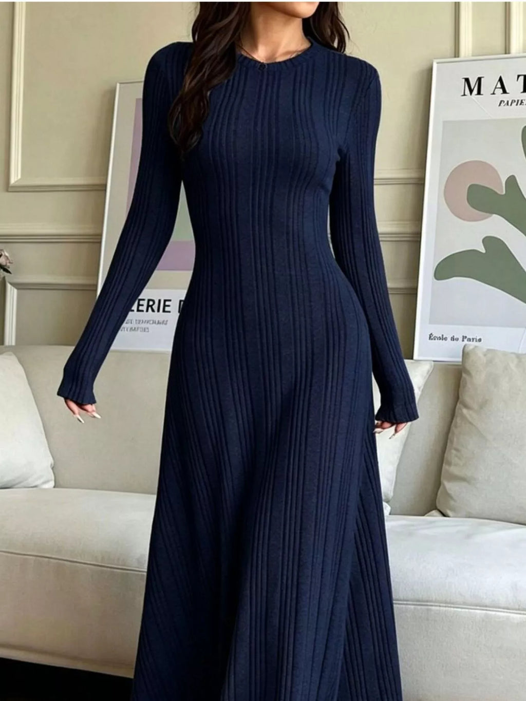 Long Sleeve Ribbed Knit Dress (14)