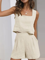 Square Neck Tank Shorts Set (14)
