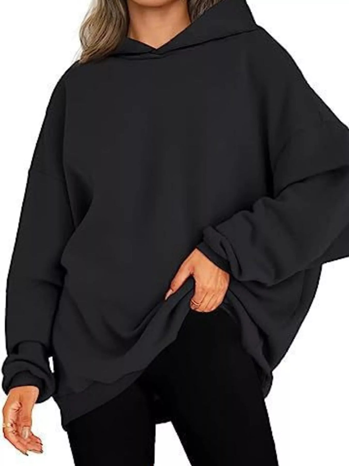 Drop Shoulder Long Sleeve Hoodie
