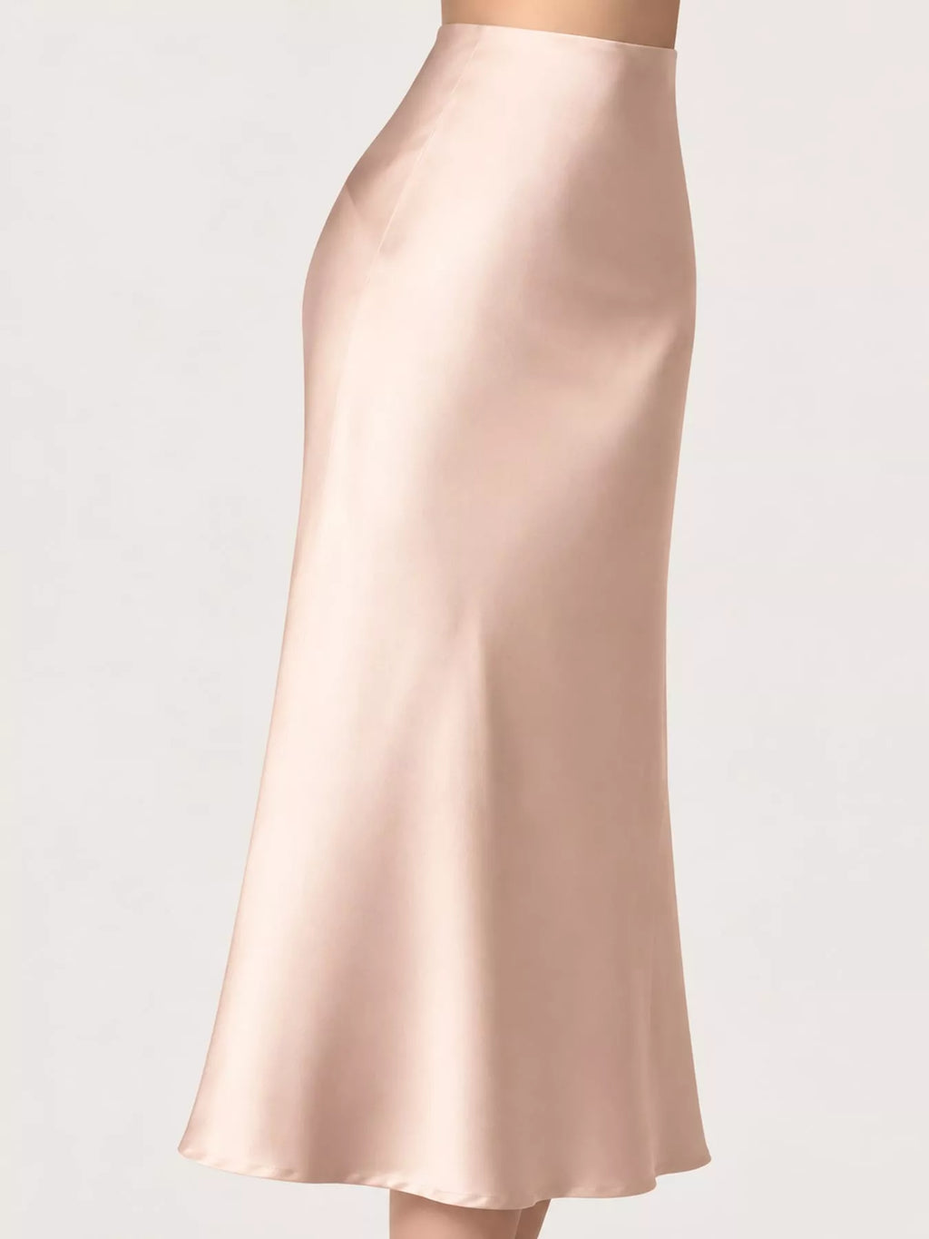 High-waisted Satin Midi Skirt (7)